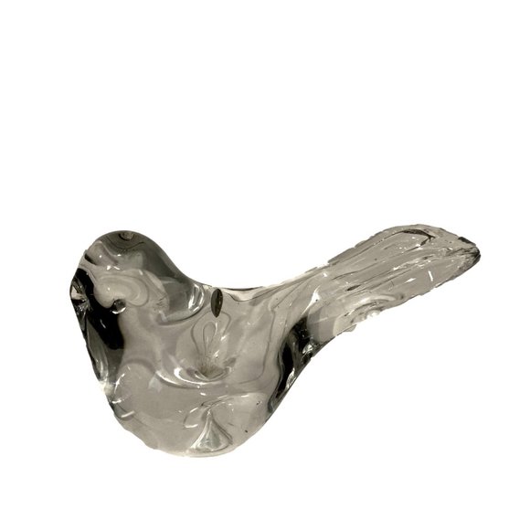 Unbranded Clear Art Glass Bird Paperweight Figurine 5" Long Tabletop Decor - Picture 8 of 8